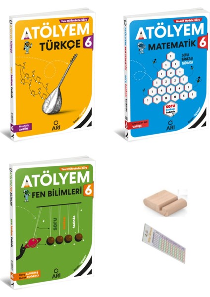 Arı 6. Sınıf Matematik Türkçe Fen Atölyem Yeni Müfredat 2026 + Telefon Tutucu + Çözüm Ayracı