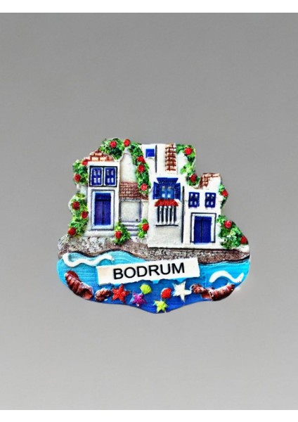Bodrum Temalı Kabartmalı Polyester Magnet. 7cm x 6cm.