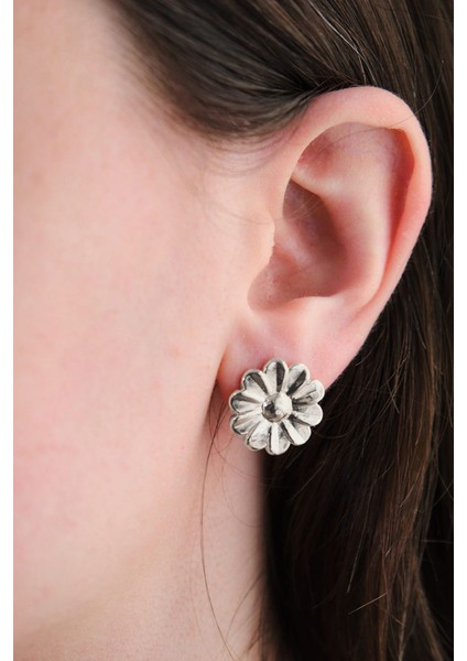 Silver Mini Papatya Küpe