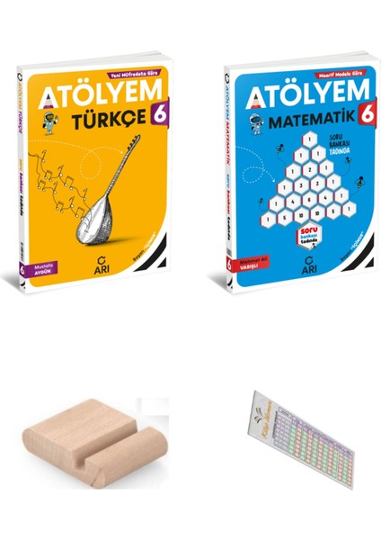 Arı 6. Sınıf Türkçe + Matematik Atölyem Yeni Müfredat 2026 + Telefon Tutucu + Çözüm Ayracı