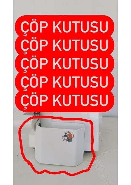 Beyaz Çöp Kutusu Fire Kabı, Overlok Makinesi Artık Kumaş Saklama Kabı