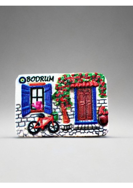 Bodrum Temalı Kabartmalı Polyester Magnet. 7,5cm x 5 cm