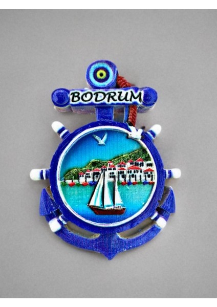Bodrum Temalı Kabartmalı Polyester Magnet. 6cm x 8,5cm.