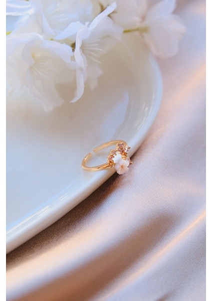 Gold Zirkon Yıldız ve Çiçek Çelik Yüzük fırsatları