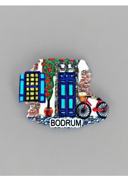 Bodrum Temalı Kabartmalı Polyester Magnet. 7cm x 5cm.