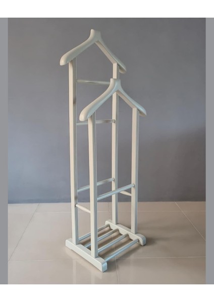 Kleinhaus Furniture Çiftli Dilsiz Uşak, Masif Ahşap Askılık (Değiştirilebilir Renk)