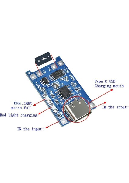 TP4056 1A Lityum Pil Şarj Modülü Type-C USB Şarj Korumalı indirimleri