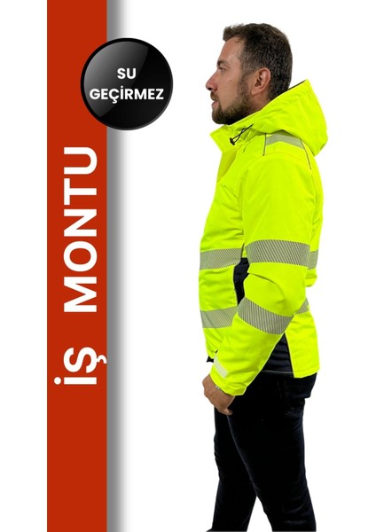 Oxford Kumaş Reflektörlü Iş Montu, Su Geçirmez, Kapüşonlu, Termal Astar modelleri