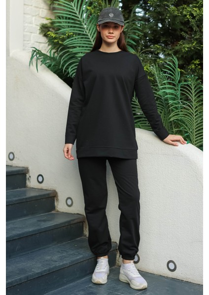 Oversize Siyah Kadın Eşofman Takımı -27389