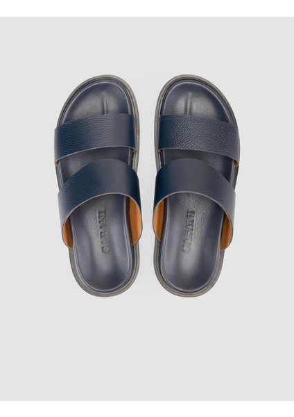 %100 Hakiki Deri Lacivert Erkek Terlik fırsatları