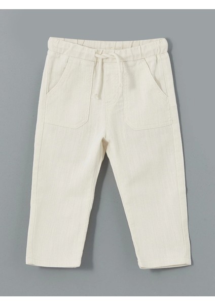 Lcw Kids Bej Beli Lastikli Gabardin Erkek Bebek Pantolon