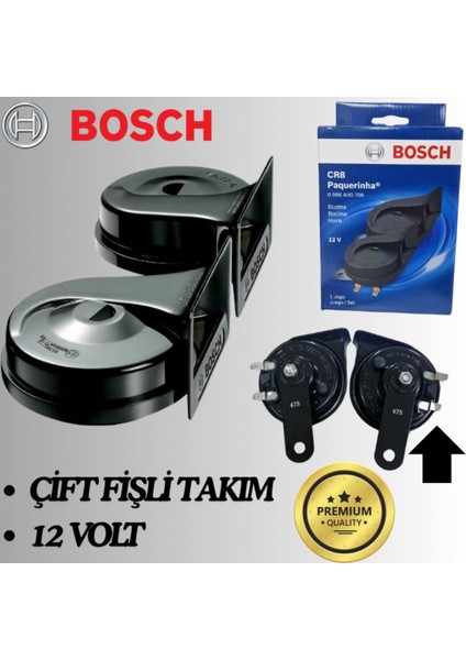 Mercedes Cls C219 2006 Bosch Dadat Korna Çift Fişli Unıversal Seti 12V Performans Ürünü Çift Fişli -