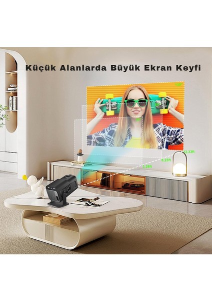 Teknomie Android Wifi Taşınabilir Akıllı Projektör – 4K Ultra Hd, Bluetooth 5.0, Hoparlör, Çok Amaçlı Akıllı Mini Projeksiyon fiyatları