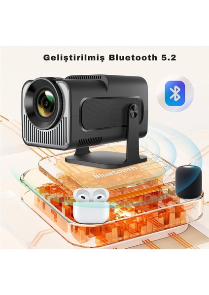 Teknomie Android Wifi Taşınabilir Akıllı Projektör – 4K Ultra Hd, Bluetooth 5.0, Hoparlör, Çok Amaçlı Akıllı Mini Projeksiyon fırsatları