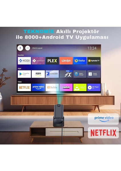 Teknomie Android Wifi Taşınabilir Akıllı Projektör – 4K Ultra Hd, Bluetooth 5.0, Hoparlör, Çok Amaçlı Akıllı Mini Projeksiyon indirimleri