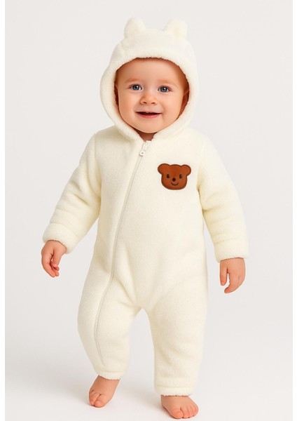 Bebek Peluş Tulum Çapraz Fermuarlı Ayıcık Figürlü Kapüşonlu Tulum fırsatları