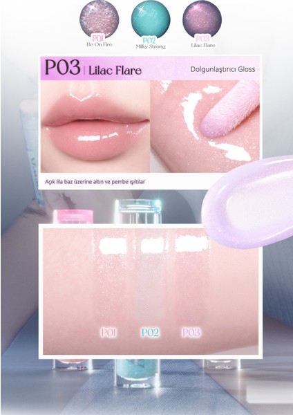 Lila Simli Dudak Dolgunlaştırıcı Gloss PERIPERA Ink Glasting Lip Gloss (P03 Lilac Flare) modelleri