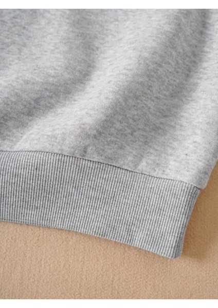 Find Your Balance Baskılı Bisiklet Yaka Gri Sweatshirt modelleri