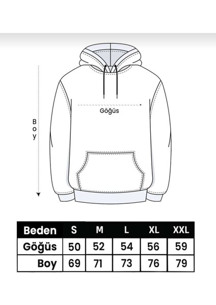 Çiçek Sulu Boyalı Arkası Baskılı Kapüşonlu Cepli Içi Yünlü Bej Sweatshirt