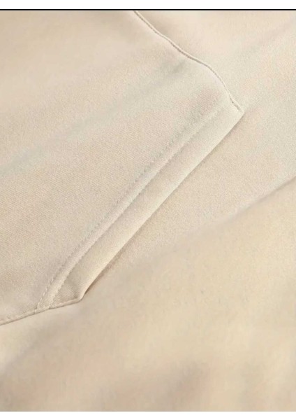 Dior Ayı Baskılı Kapüşonlu Cepli Içi Yünlü Bej Sweatshirt fırsatları