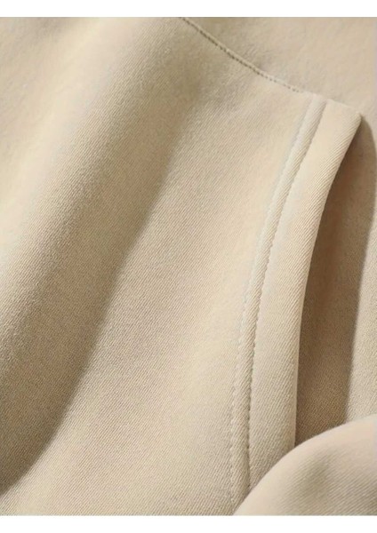 Pi Sayısı Baskılı Kapüşonlu Cepli Pamuklu Bej Sweatshirt fırsatları