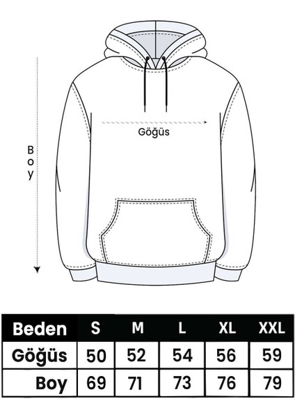 Minarui Baskılı Yumuşacık Içi Yünlü 2 Iplik Şardonlu Kapüşonlu Cepli Sweatshirt indirimleri