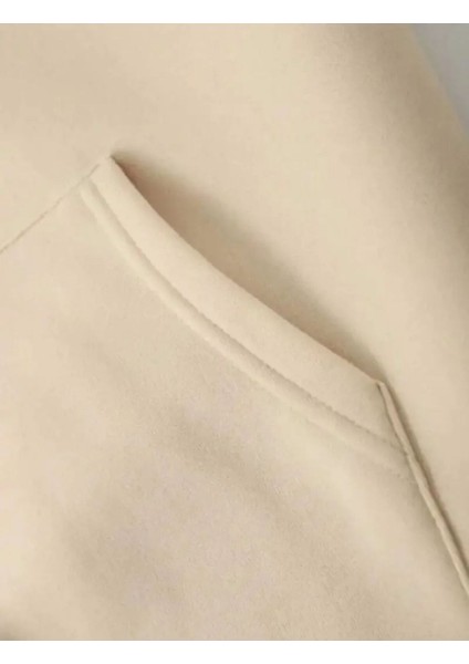 Çiçek Dal Desenli 2 Iplik Şardonlu Kapüşonlu Cepli Sweatshirt modelleri