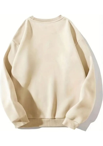 Cherry Baskılı Bisiklet Yaka Bej Sweatshirt fiyatları