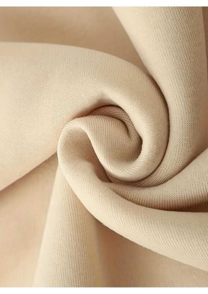 Uçak Baskılı Kapüşonlu Cepli Pamuklu Bej Sweatshirt indirimleri