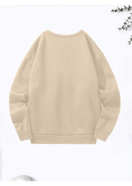 Milano Italia Baskılı Bisiklet Yaka Bej Sweatshirt fiyatları