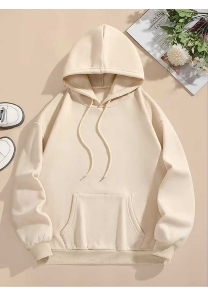 Bratz Arka Baskılı Kapüşonlu Cepli Pamuklu Bej Sweatshirt fiyatları