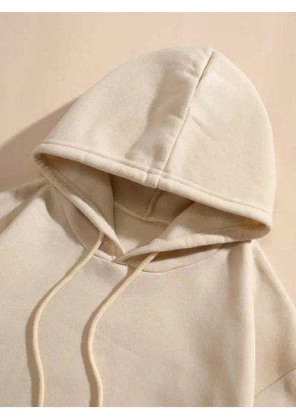 Bratz Arka Baskılı Kapüşonlu Cepli Pamuklu Bej Sweatshirt modelleri