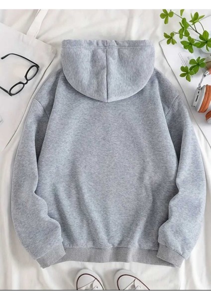 The Three Amigos Baskılı Kapüşonlu Cepli Pamuklu Gri Sweatshirt fiyatları