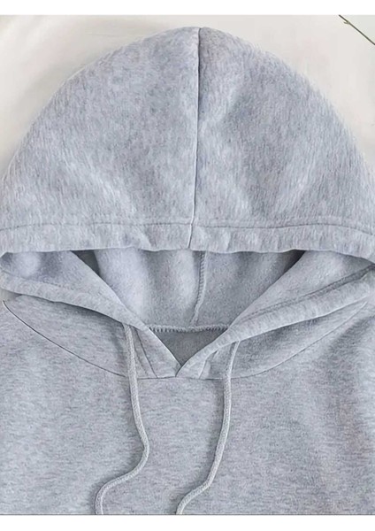 The Three Amigos Baskılı Kapüşonlu Cepli Pamuklu Gri Sweatshirt modelleri