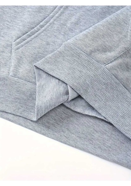 Aot Keşif Birliği Arka Göğüs Baskılı Kapüşonlu Cepli Içi Yünlü Gri Sweatshirt fırsatları