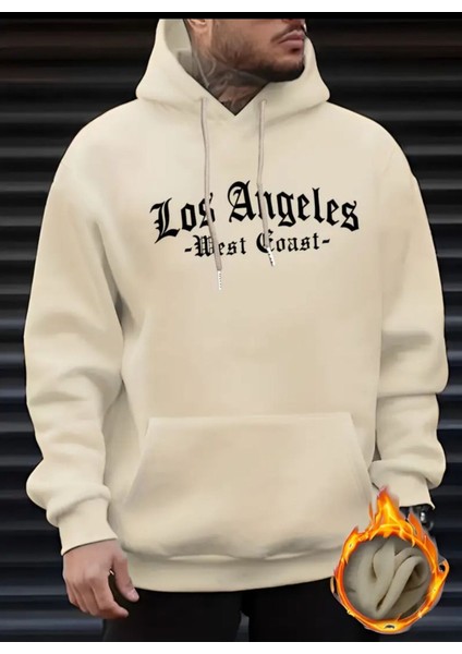 Losangeles Baskılı Kapüşonlu Sweatshirt