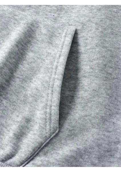 Slay All Day Baskılı Kapüşonlu Cepli Içi Yünlü Gri Sweatshirt fırsatları