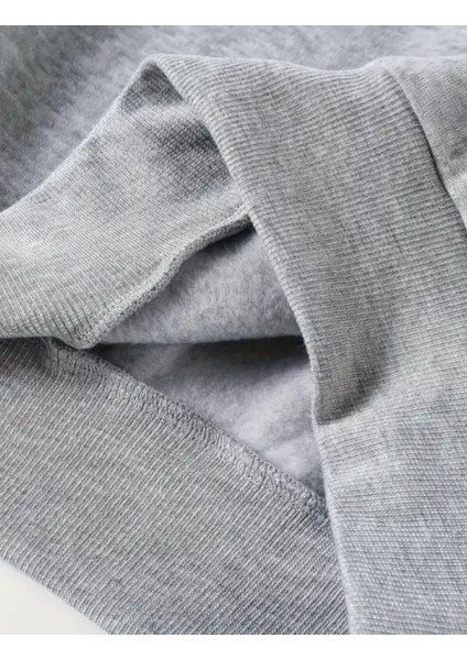 Parlak Pembe Kurdele Baskılı Bisiklet Yaka Gri Sweatshirt fırsatları