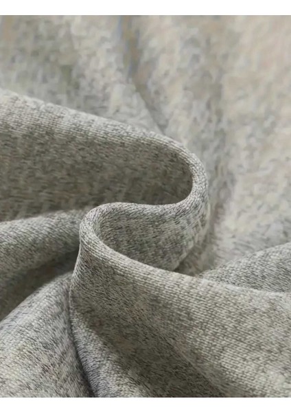 Sonbahar Yaprakları Baskılı Bisiklet Yaka Gri Sweatshirt indirimleri
