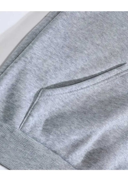 New Year 2025 Baskılı Kapüşonlu Cepli Pamuklu Gri Sweatshirt fırsatları