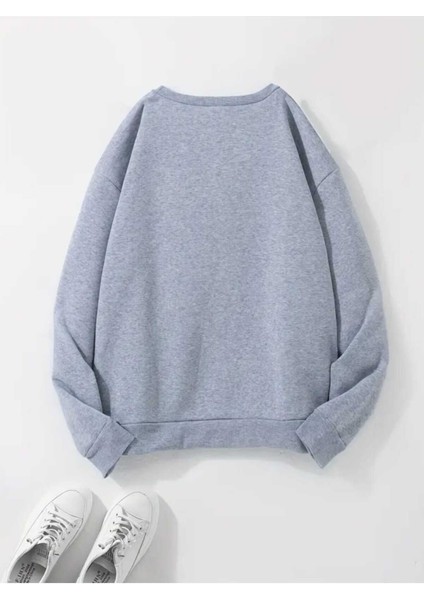 Milano Italia Baskılı Bisiklet Yaka Gri Sweatshirt fiyatları