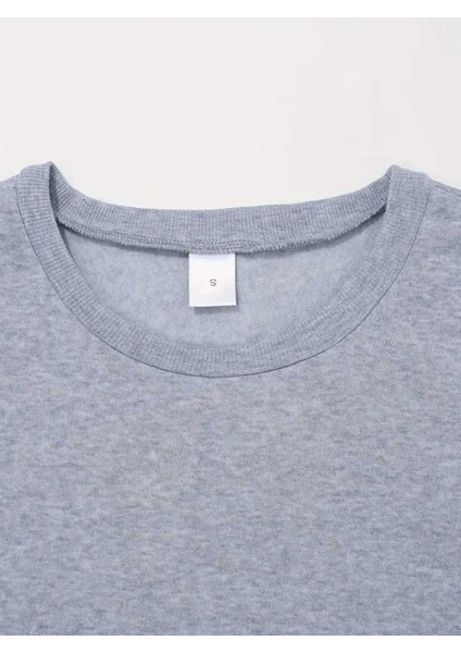 Milano Italia Baskılı Bisiklet Yaka Gri Sweatshirt modelleri