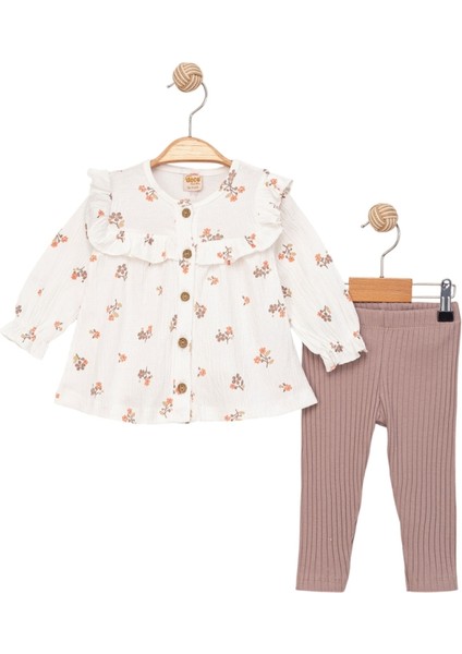 Çiçek Desenli Bürümcük Kız Bebek Takım