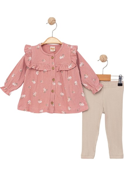 Çiçek Desenli Bürümcük Kız Bebek Takım