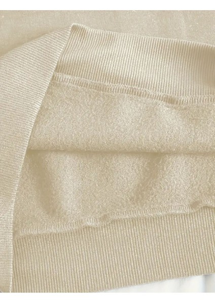Karahindiba Baskılı Bisiklet Yaka Bej Sweatshirt fırsatları