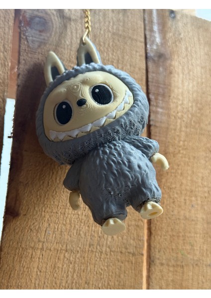 Renkli Labubu Figürü Gri 13 cm - Labubu 3D Baskı – Renkli Sevimli Koleksiyonluk Dekoratif Oyuncak - Asılabilir Charm indirimleri