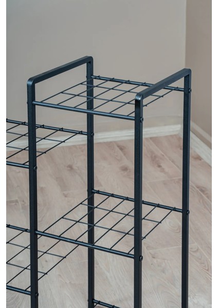 Çok Katlı 3 Bölmeli Metal Saksılık | Modern Tel Gövdeli Bitki ve Çiçek Standı