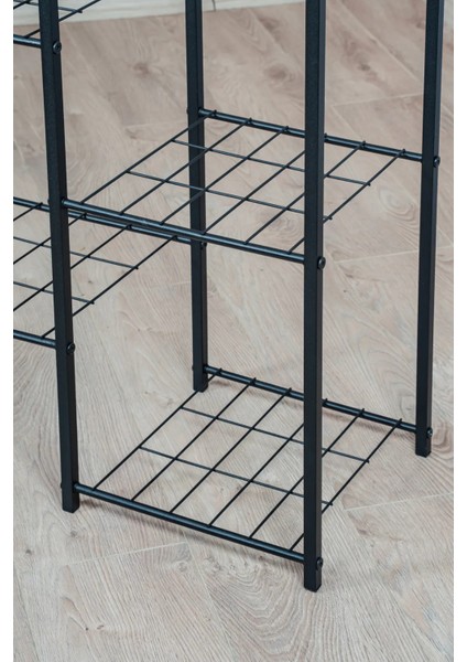 Çok Katlı 3 Bölmeli Metal Saksılık | Modern Tel Gövdeli Bitki ve Çiçek Standı