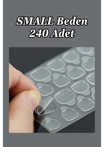 Easy Beauty 240 Adet SMALL Beden Çift Taraflı Yapıştırıcı Bant Takma Tırnak Yapıştırıcı Cilde Zarar Vermez