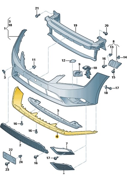 Seat Leon 2013-2016 Ön Tampon Plastik Alt Spoyleri 5F0805903 fiyatları